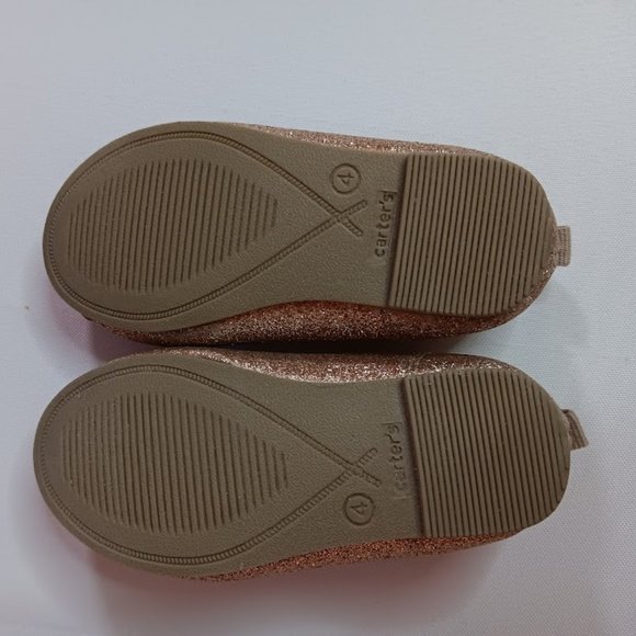 Carter's Gold Glitter Ballet Flats, Size 4t - Picture 3 of 3